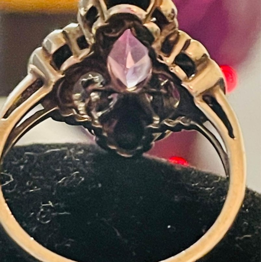 Vintage filagree silver and amythest Ring size 8.5 - Picture 2 of 6